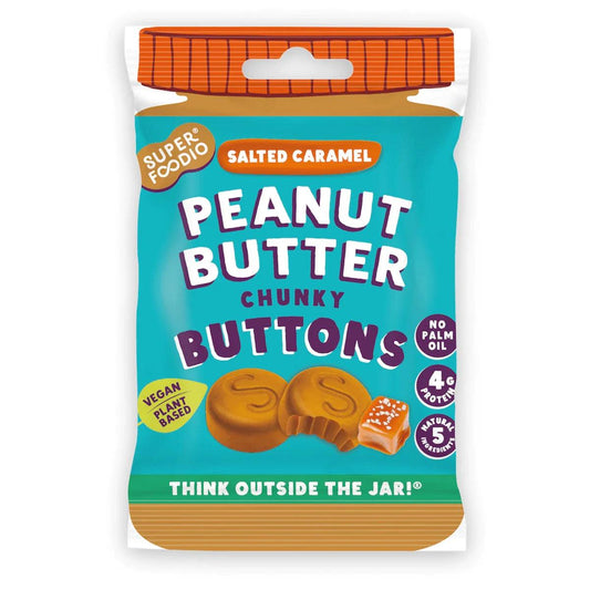 Superfoodio Salted Caramel Peanut Butter Buttons 15 x 20g - Chefs For Foodies