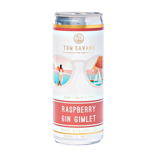 Tom Savano - Riviera Daydream Raspberry Gin Gimlet Pre-Mixed Cocktail 250ml - Chefs For Foodies