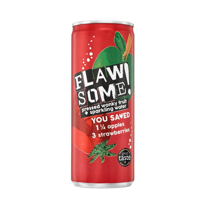 Flawsome! Drinks Apple & Strawberry Lightly Sparkling Juice Drink 250ml - Chefs For Foodies