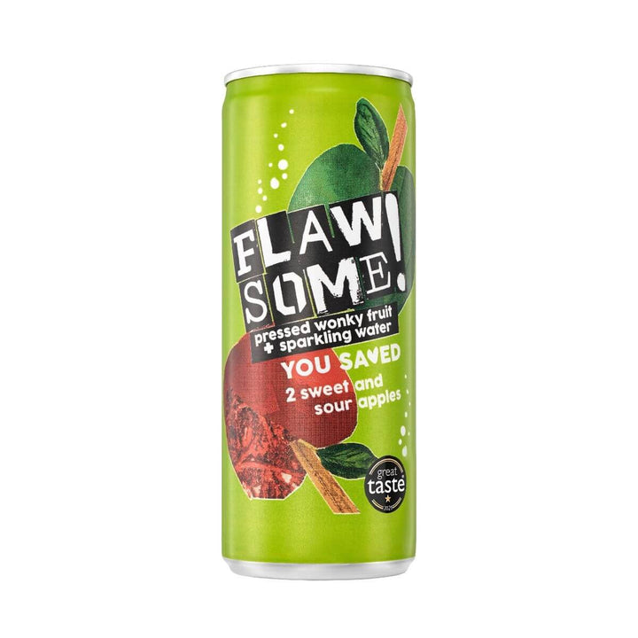 Flawsome! Drinks Sweet & Sour Apple Lightly Sparkling Juice Drink 250ml - Chefs For Foodies