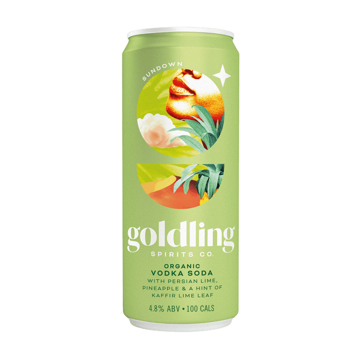 Goldling Spirits Co - Sundown Organic Vodka Soda Lime, Pineapple and Kaffir Lime Leaf 330ml - Chefs For Foodies