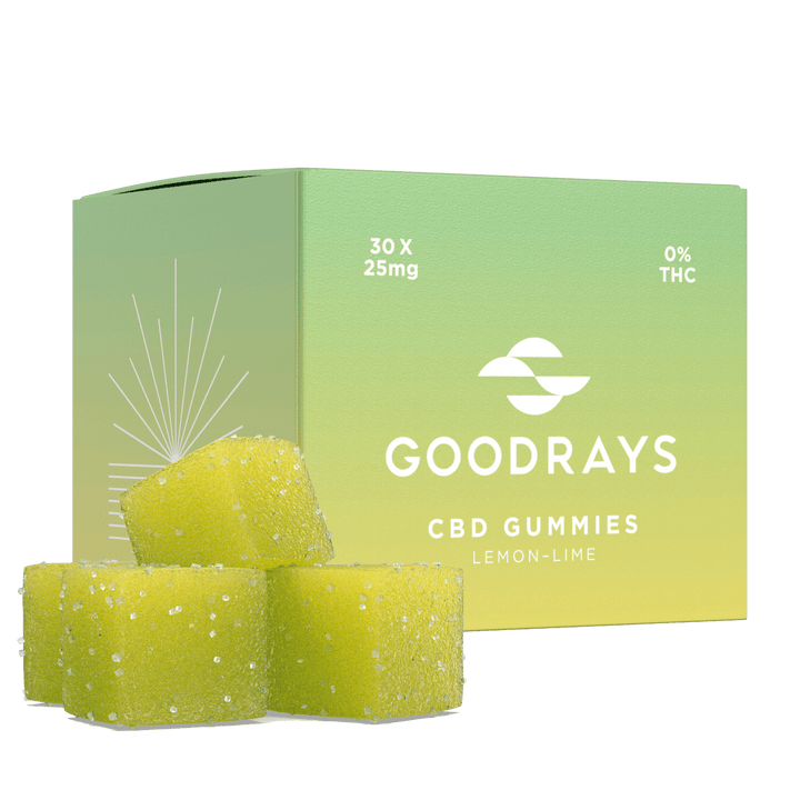 Goodrays - Lemon Lime CBD Gummies 25mg CBD 30 Gummies - Chefs For Foodies