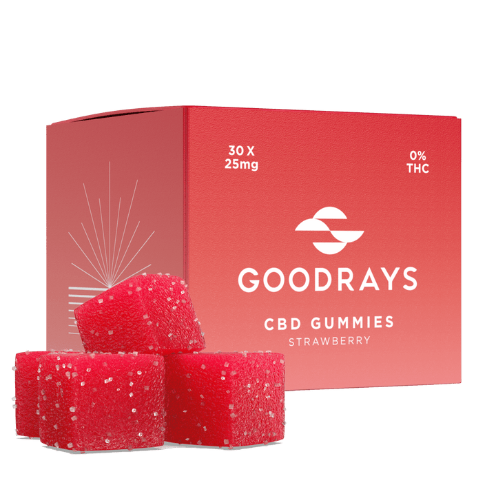 Goodrays - Strawberry CBD Gummies 25mg CBD 30 Gummies - Chefs For Foodies