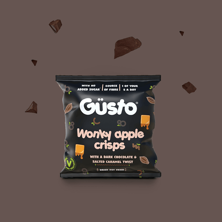 Gusto Snacks - Air-Dried Wonky Apple Crisps with Dark Chocolate & Salted Caramel 20g-2