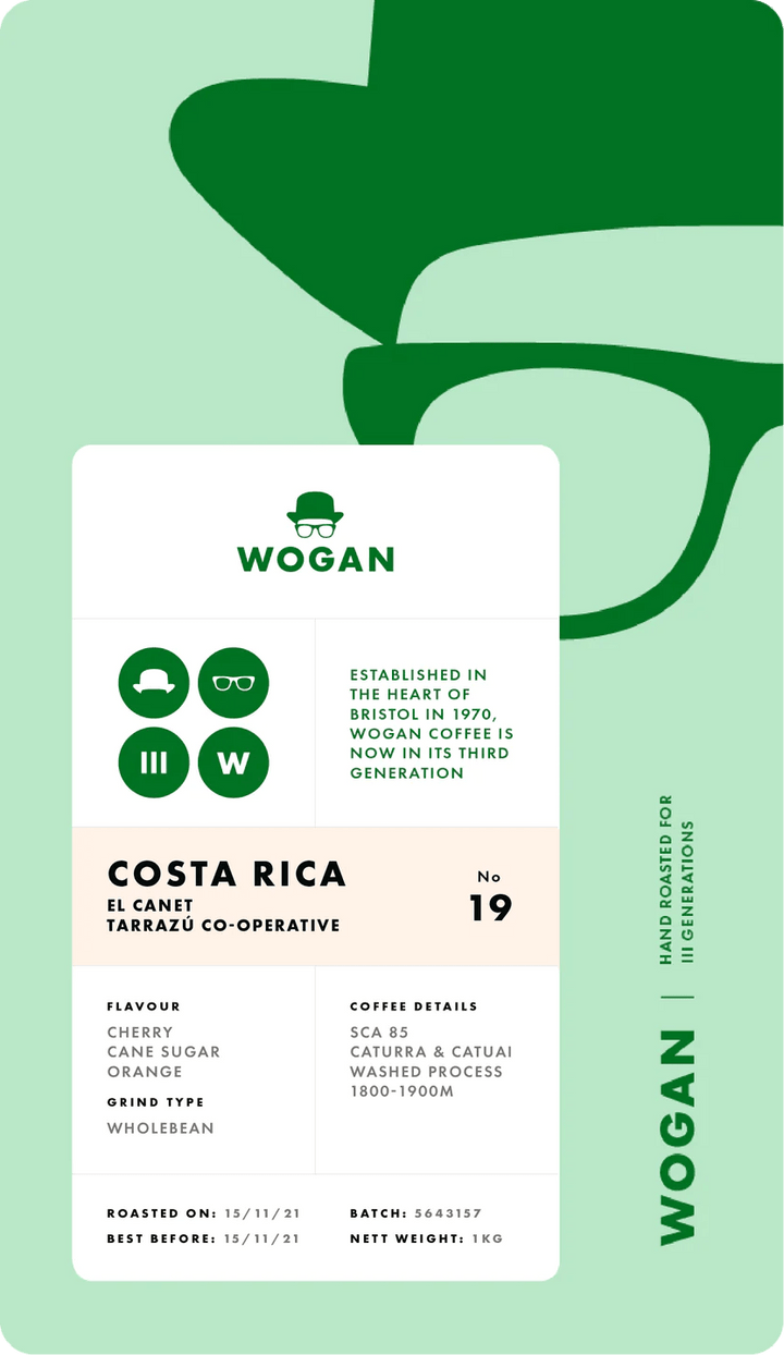 Costa Rican Tarrazú La Trinidad | 250g | Wogan Coffee - Chefs For Foodies