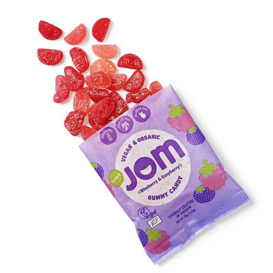 JOM - Organic and Vegan Sour Blueberry & Raspberry Gummies 70g-2