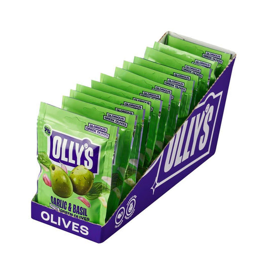 Olly's - Basil & Garlic Olives Snack Pack 50g-2