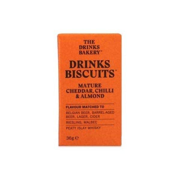 The Drinks Bakery - Mature Cheddar, Chilli & Almond Biscuits 36g-1