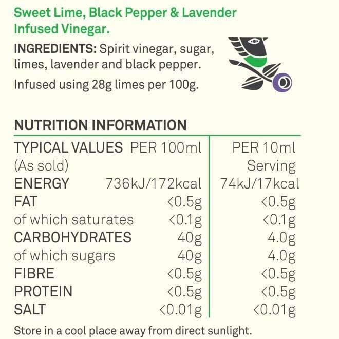 Gourmet Lime, Black Pepper & Lavender Vinegar - Chefs For Foodies